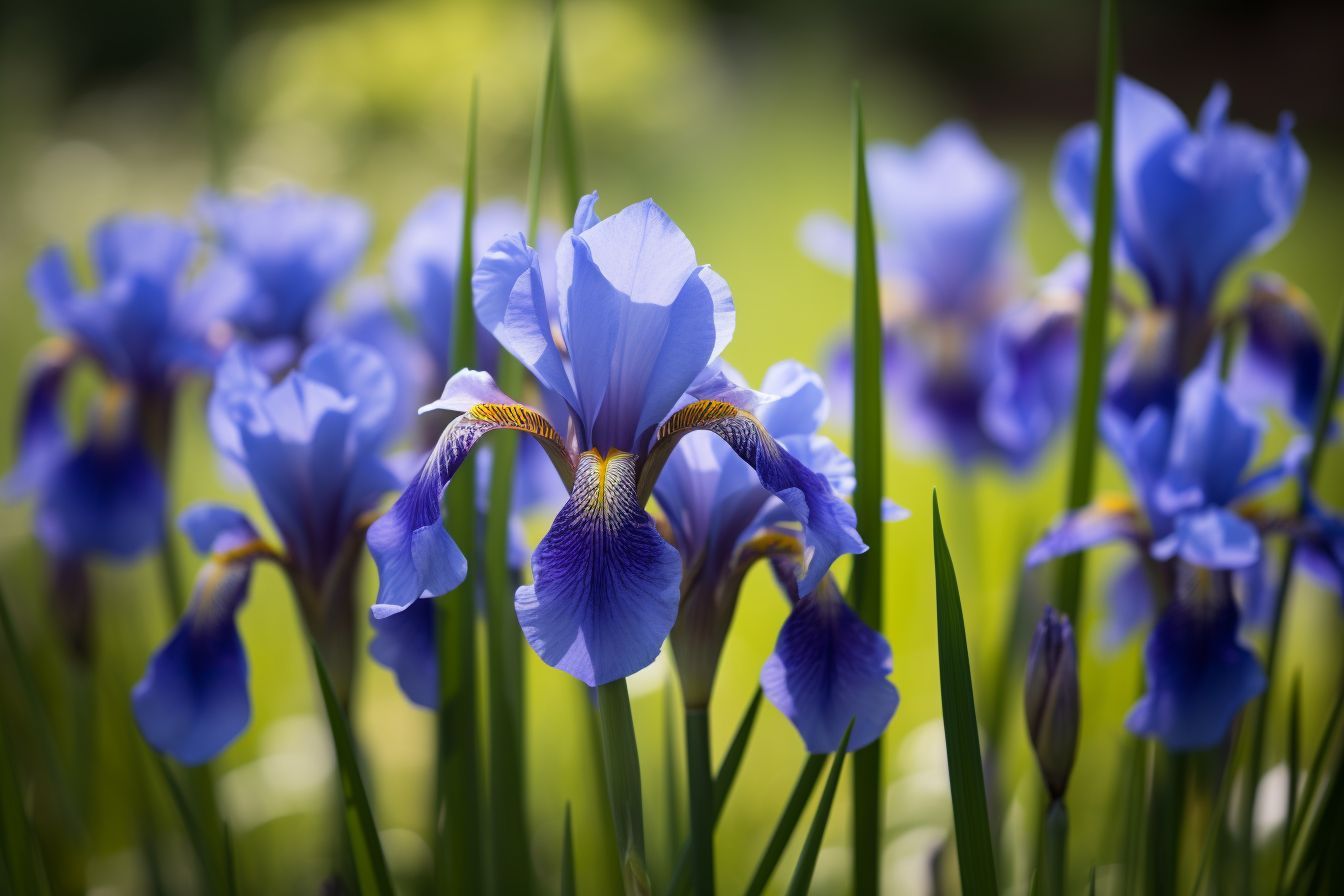 Blue Iris Flowers 