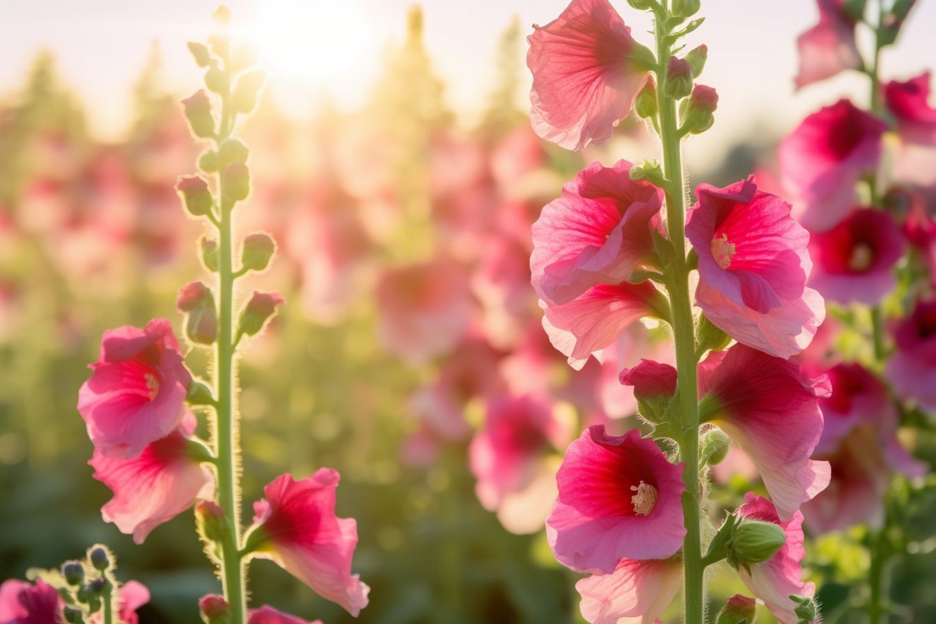 Hollyhock Flowers 