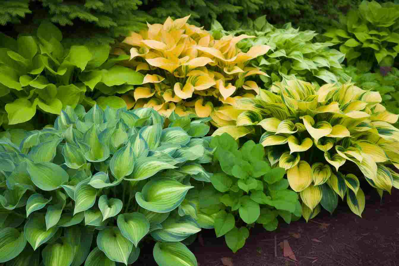 Mix different hosta varieties for a multicolored bed