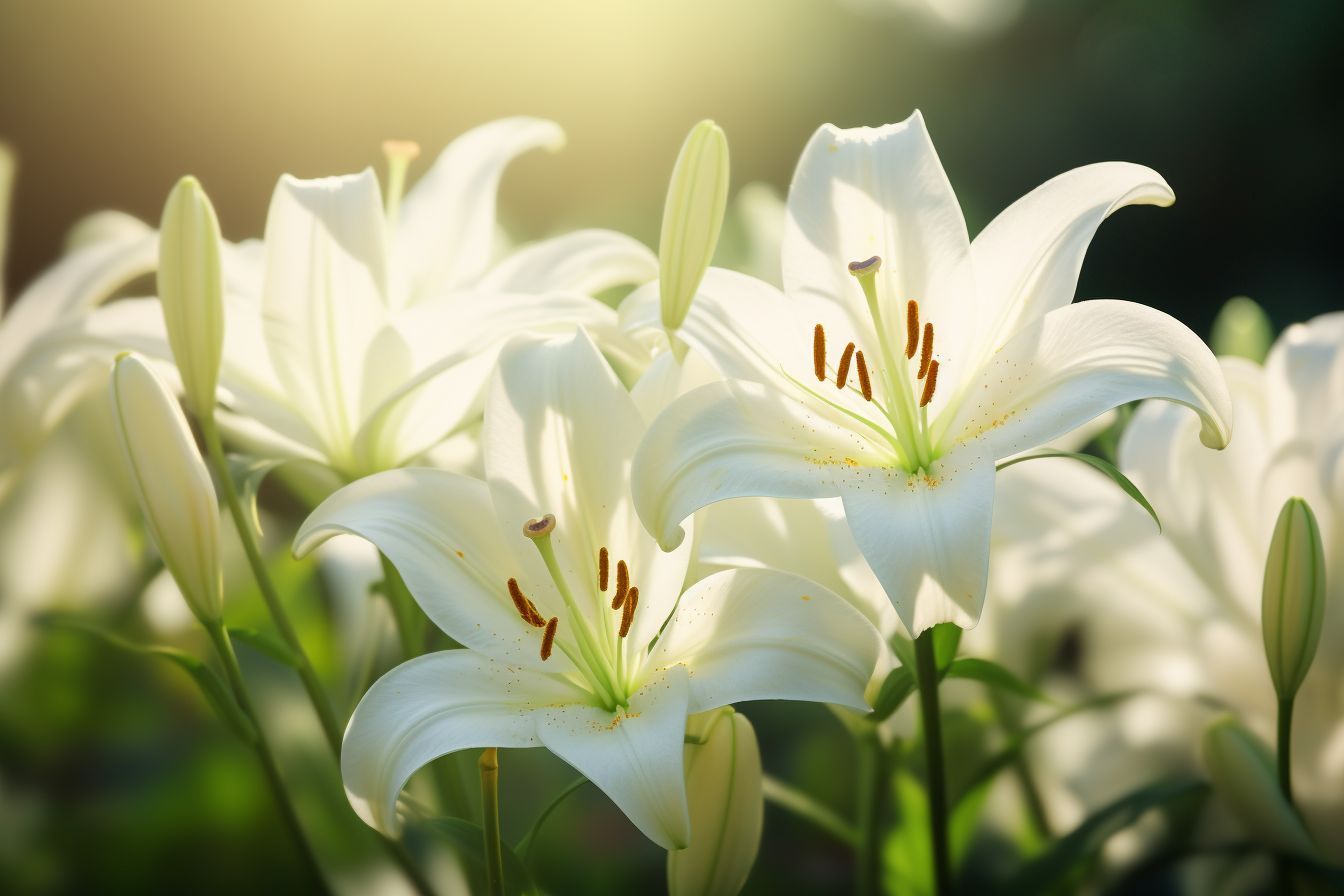 White Lilies Flowers 