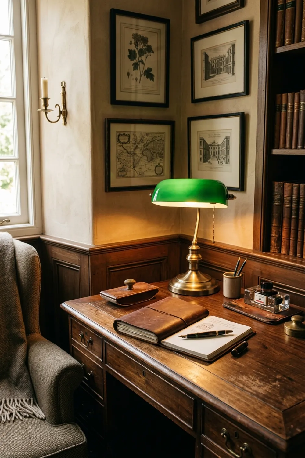 Antique Brass Study Corner