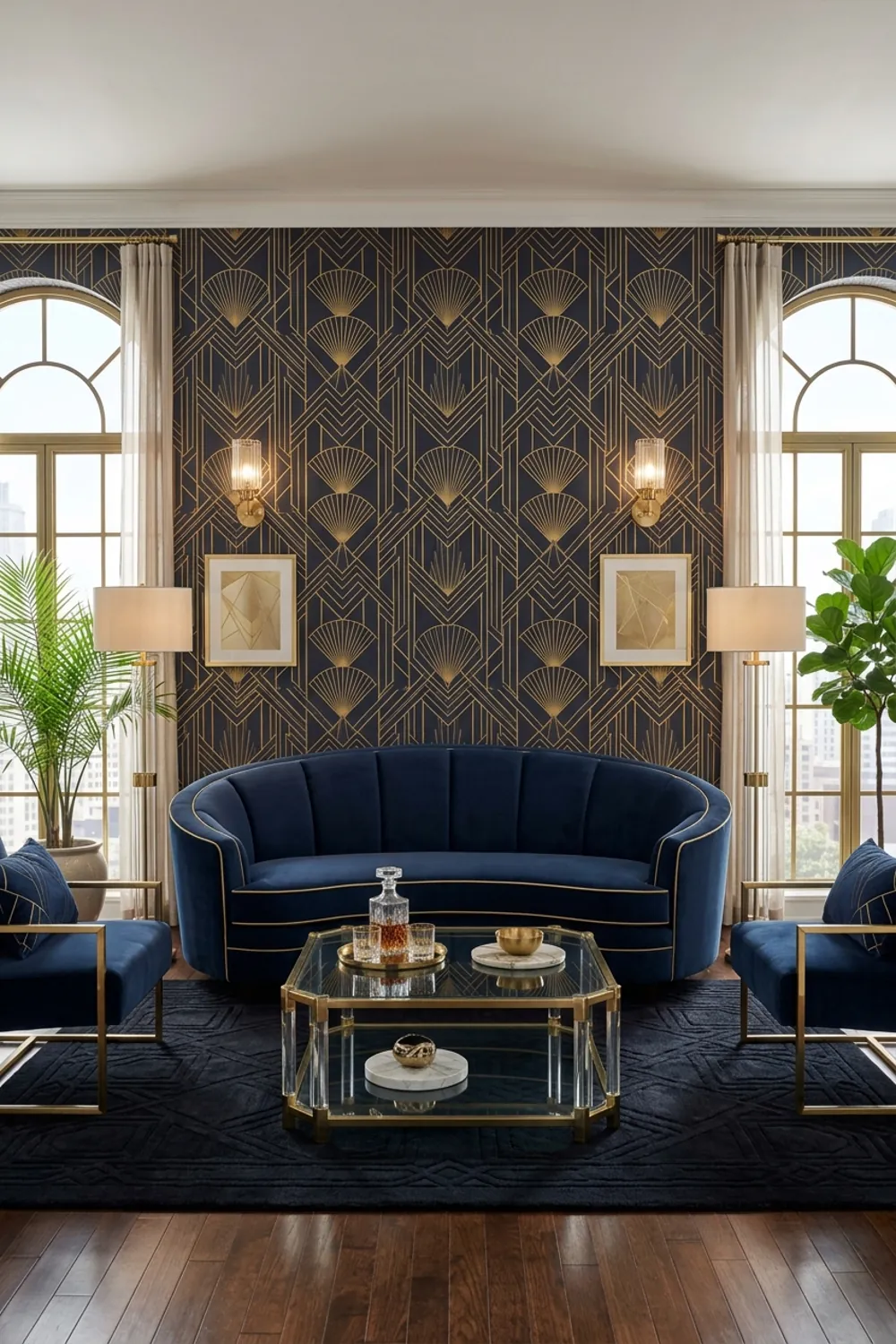 Art Deco Navy and Geometric Glamour
