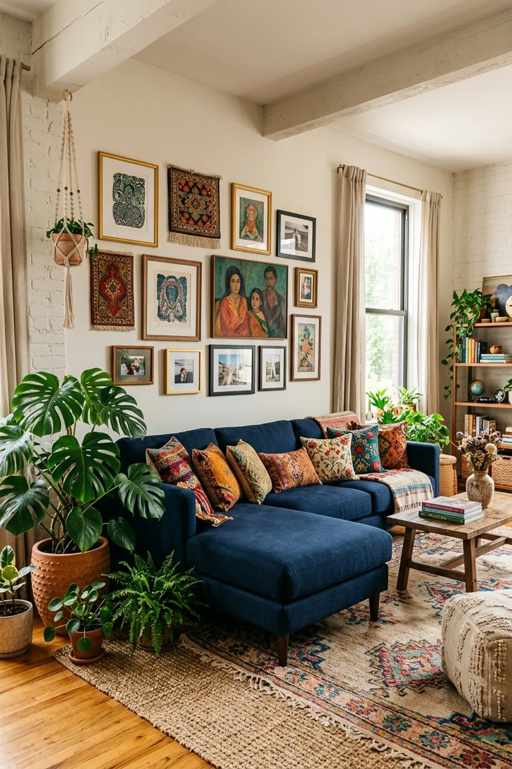 Bohemian Navy with Layered Textiles