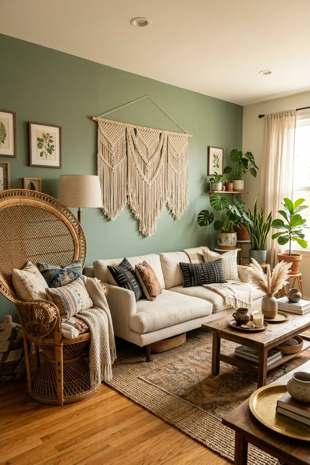 Bohemian Sage and Woven Rattan