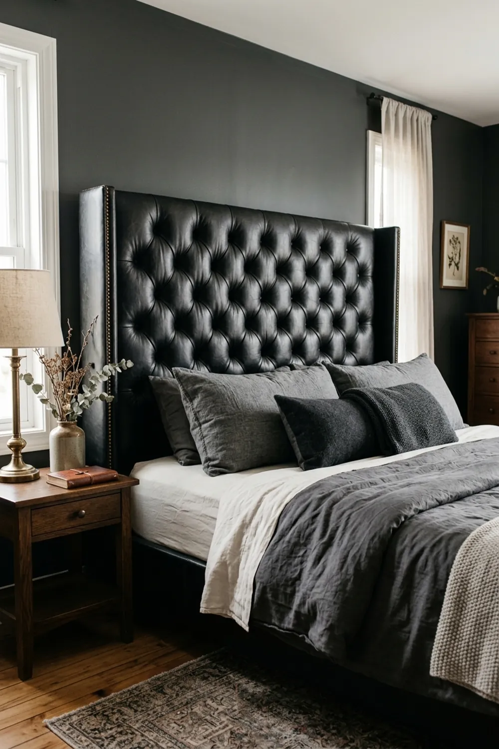 Chesterfield Tufted Leather Headboard