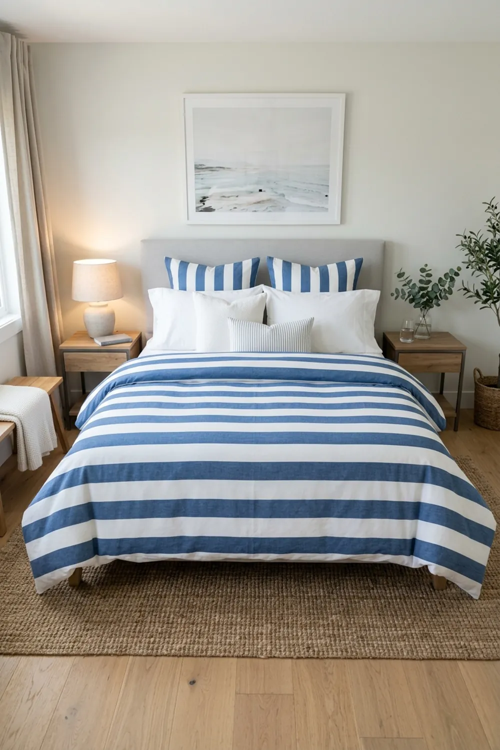 Classic Blue and White Stripes