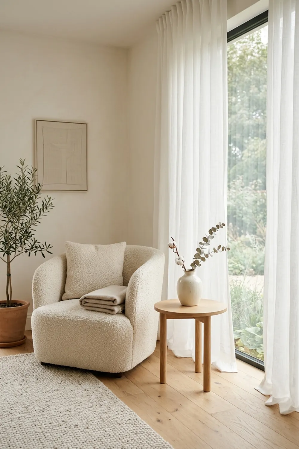 Cream Tones and Bouclé Fabric