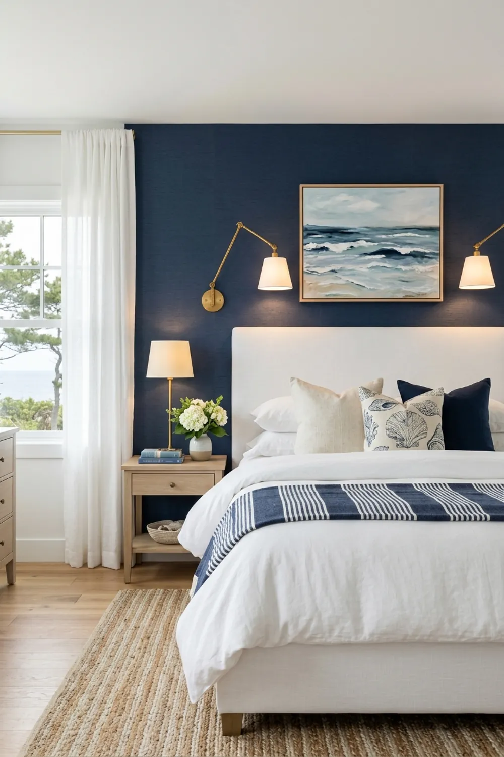 Deep Navy Blue Accent Wall