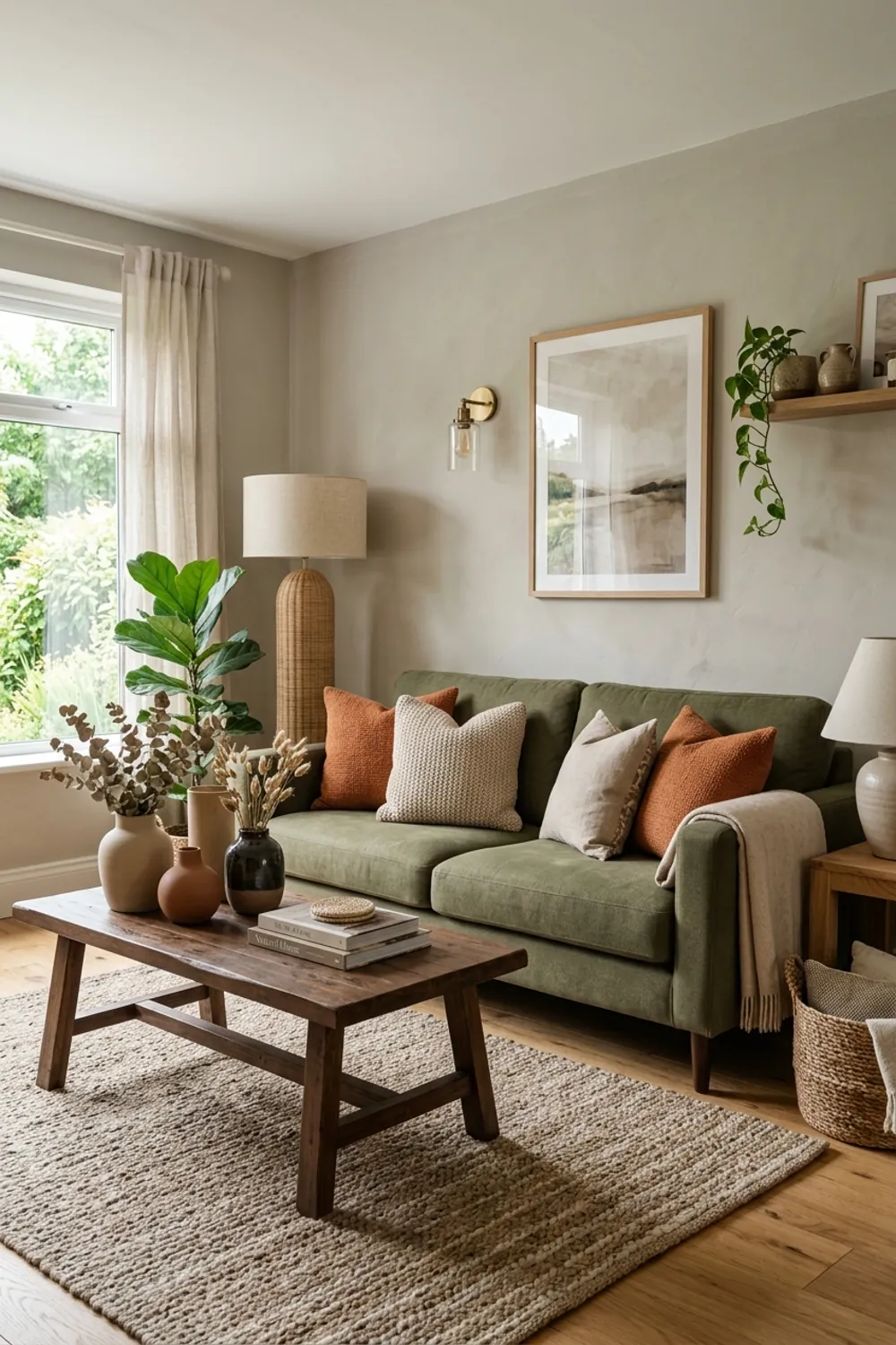 Earthy Olive and Burnt Orange