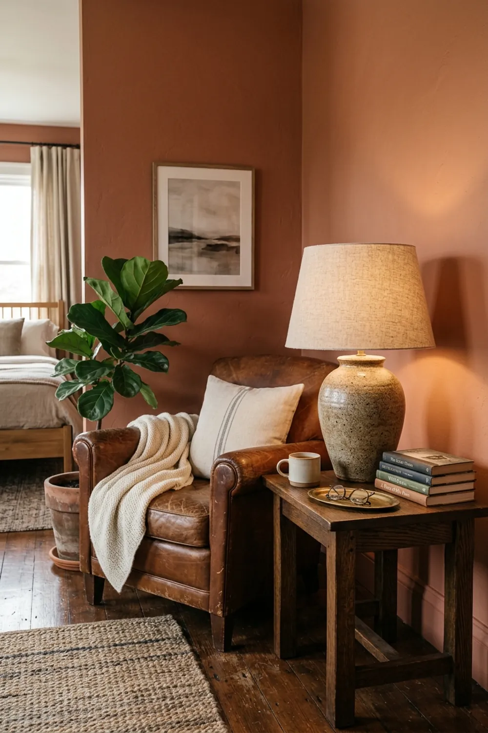 Earthy Terracotta and Worn Leather