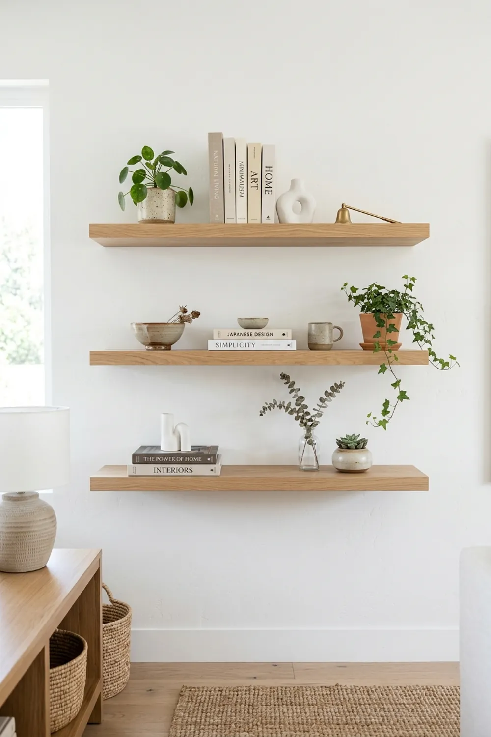 Floating Shelves and Curated Decor