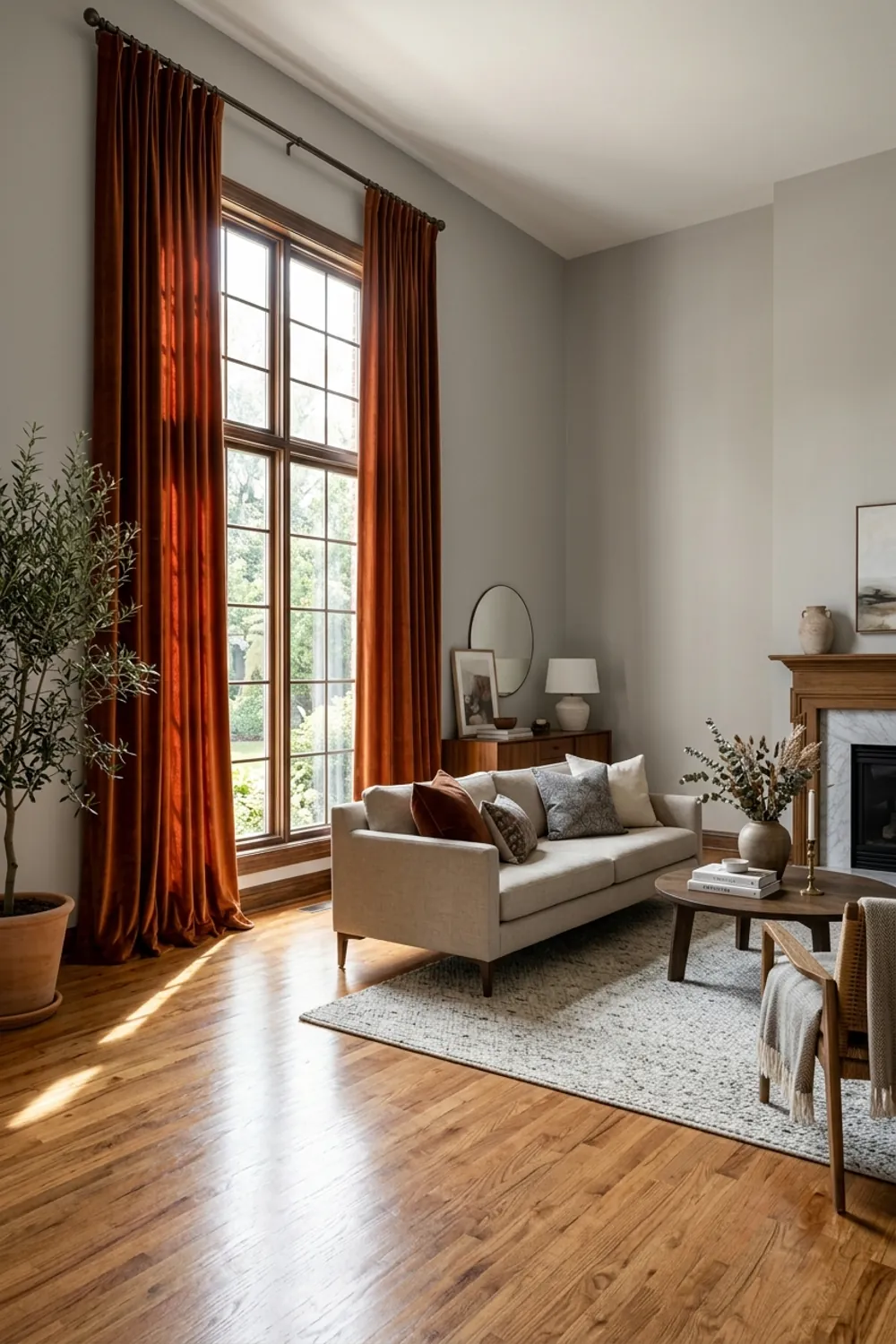 Floor to Ceiling Orange Curtains