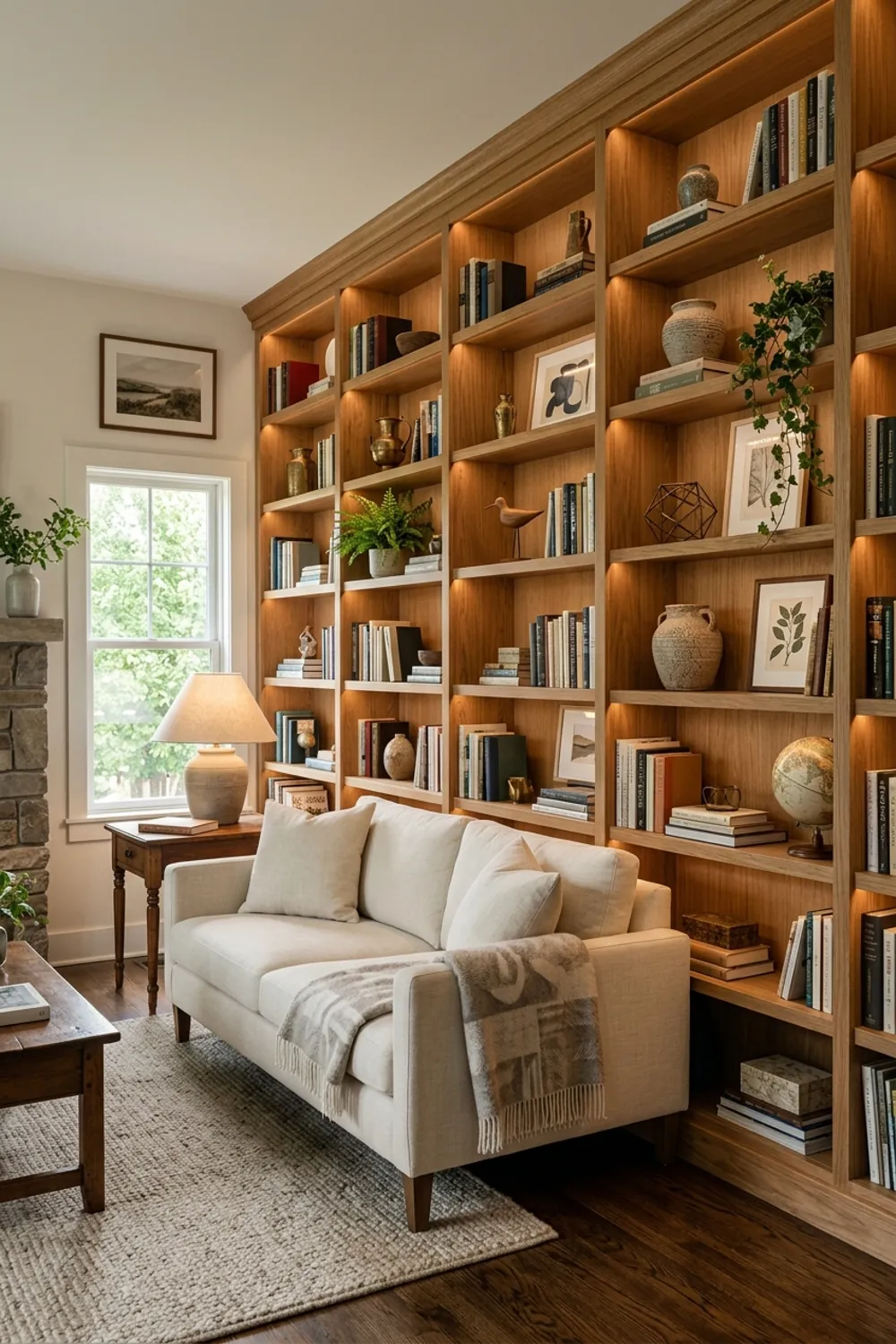 Floor to Ceiling Wood Built Ins