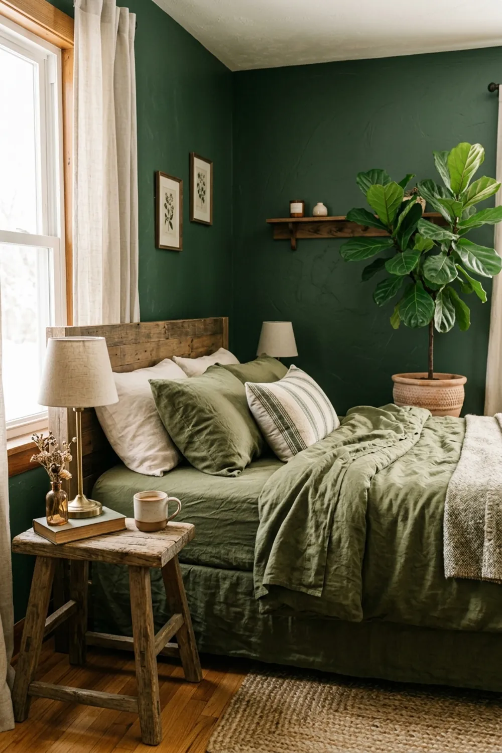 Forest Green Cocoon with Natural Textures