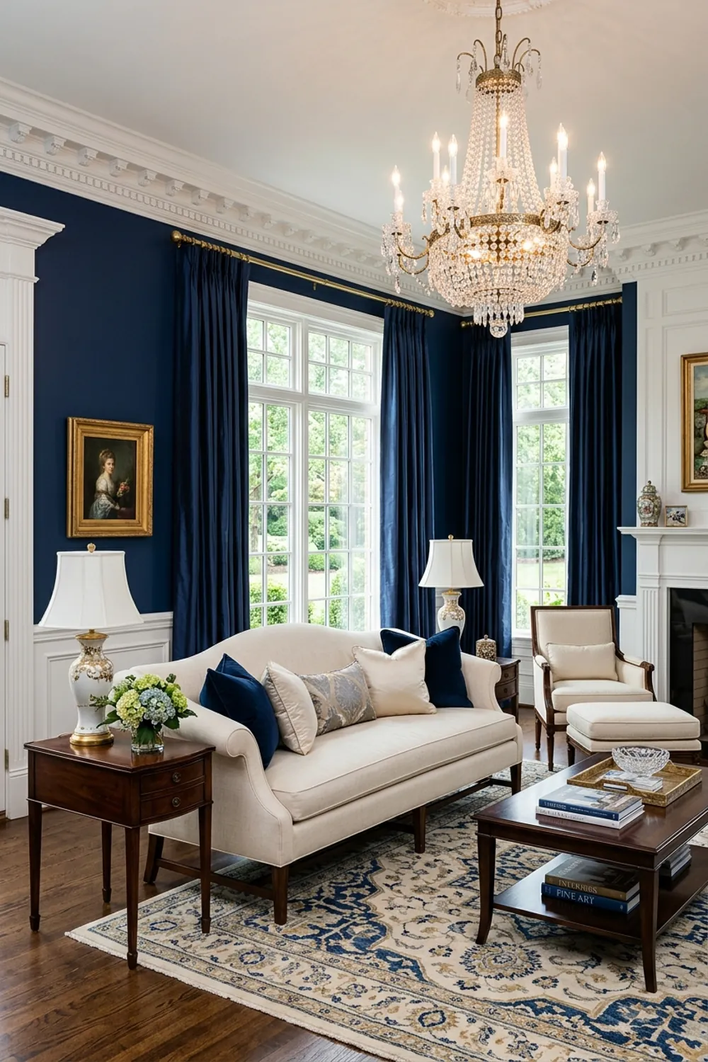 Formal Navy with Cream and Silk