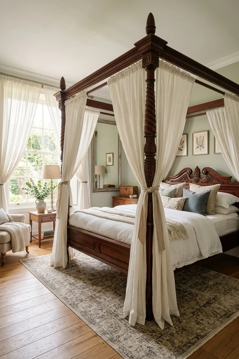 Four Poster Bed with Drapes