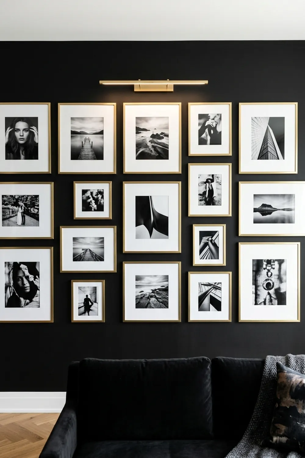 Gallery Wall with Gold Frames