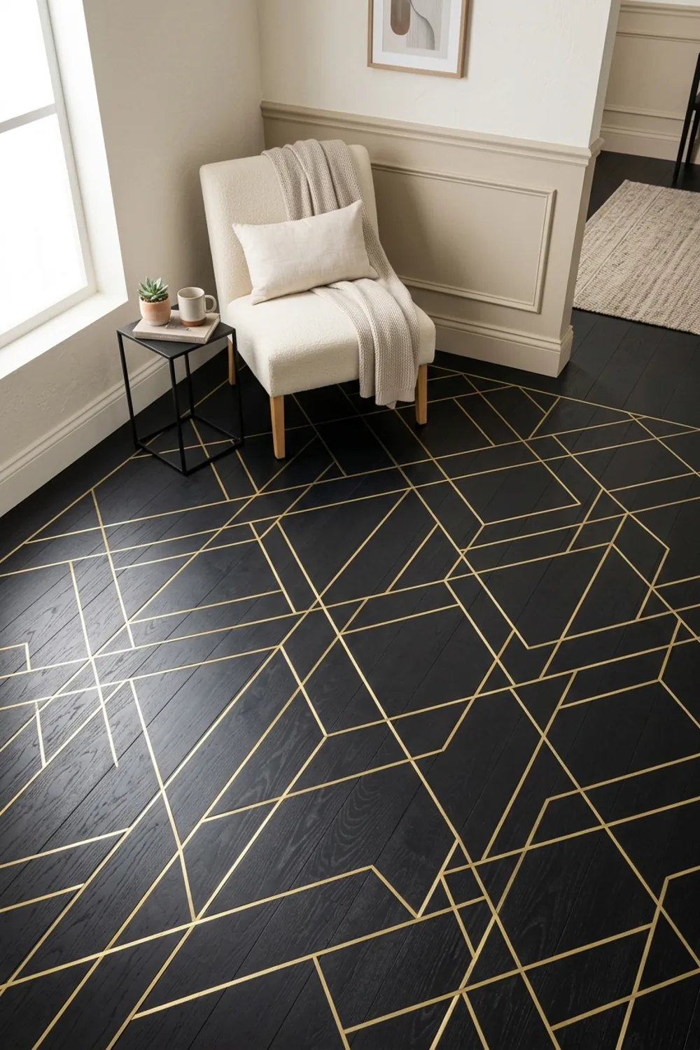 Geometric Gold Inlay Floors