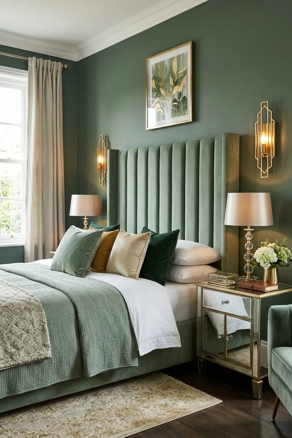 Glamorous Sage with Velvet and Gold
