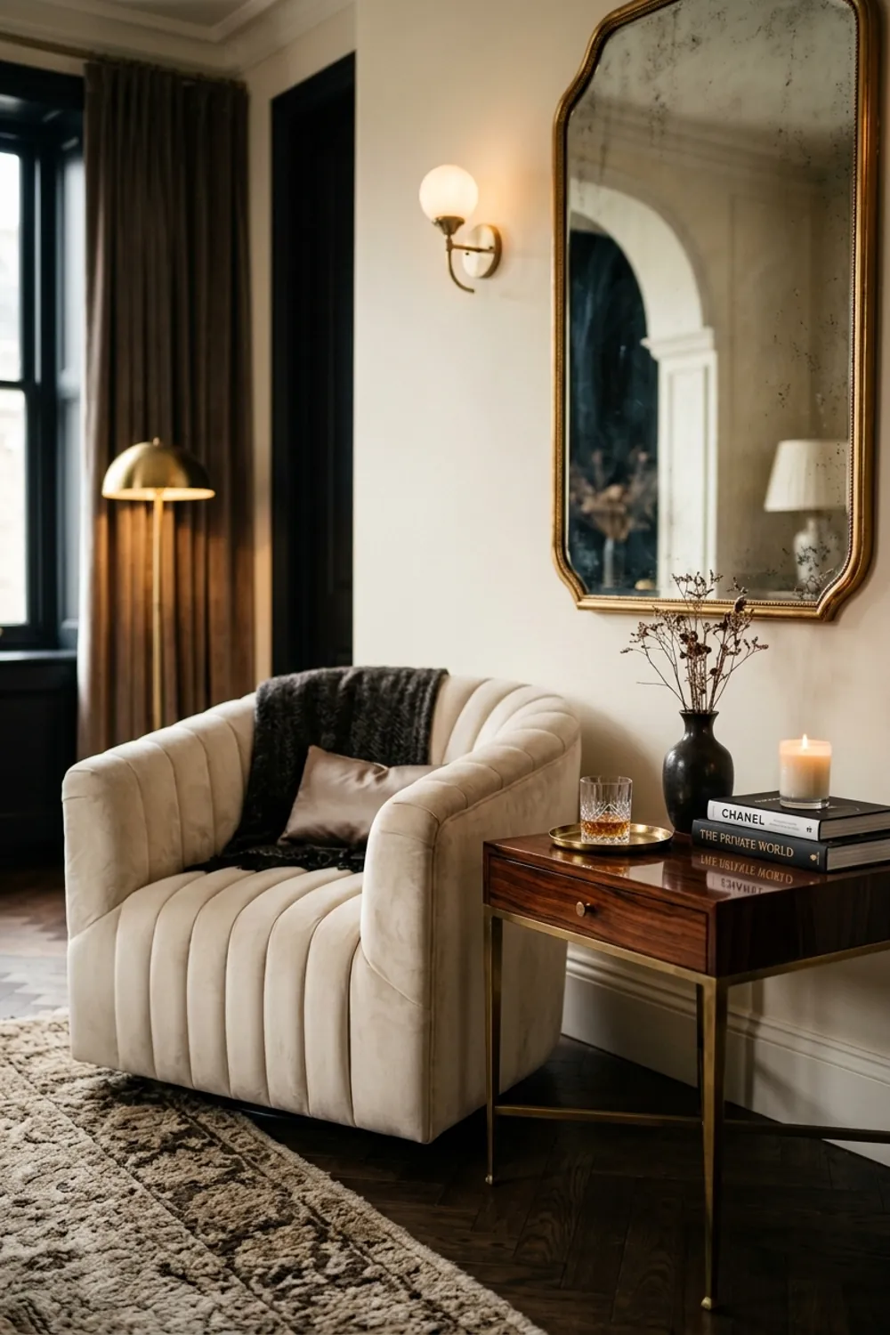 Glamorous with Polished Wood and Gold