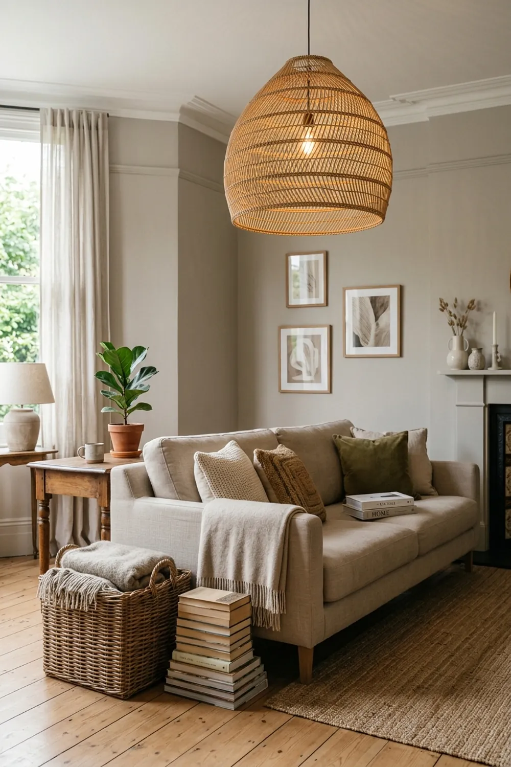 Greige Palette and Woven Accents
