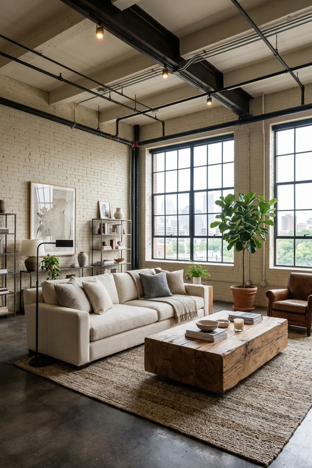 Industrial Loft with Raw Wood