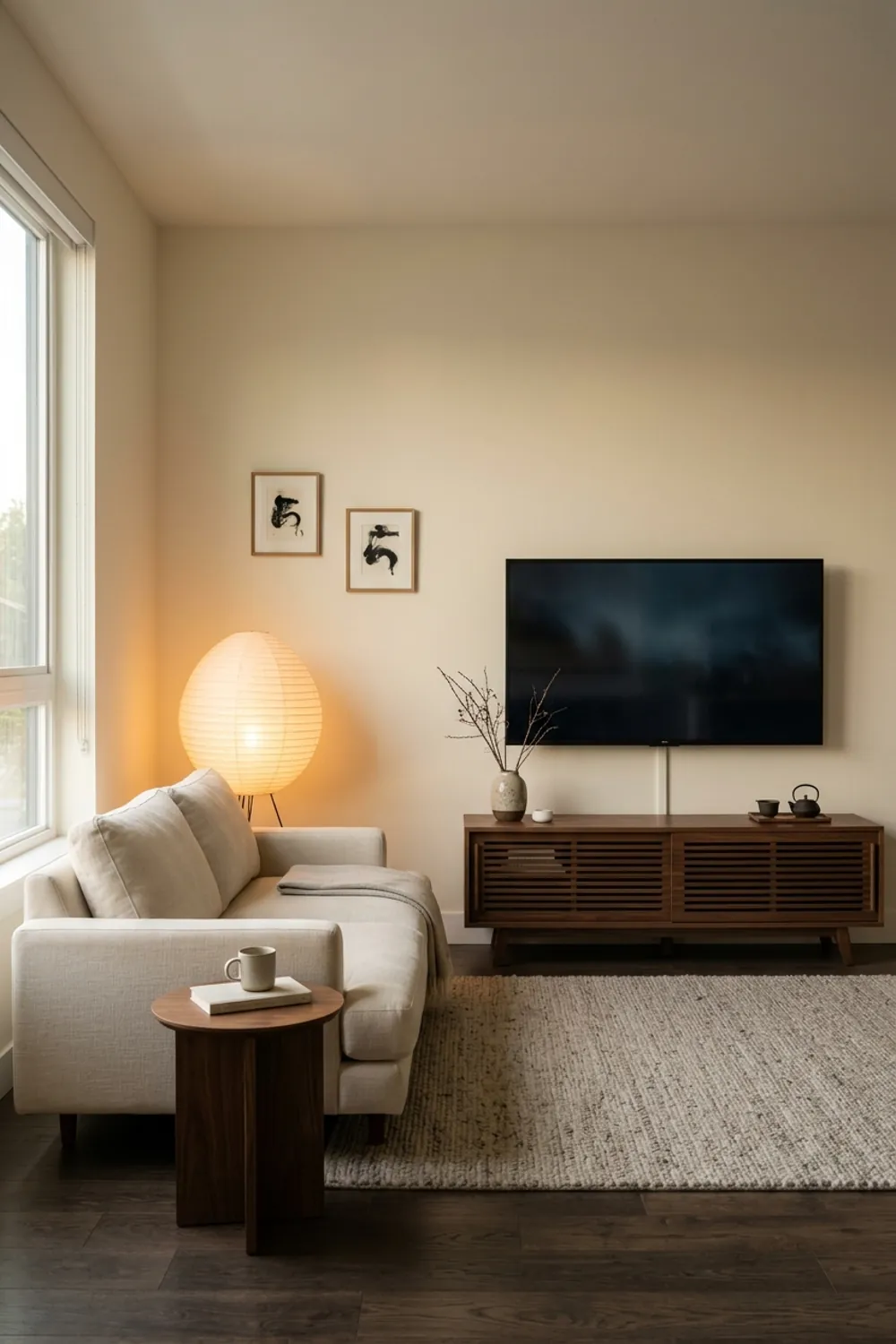 Japandi Minimalist Dark Wood Harmony