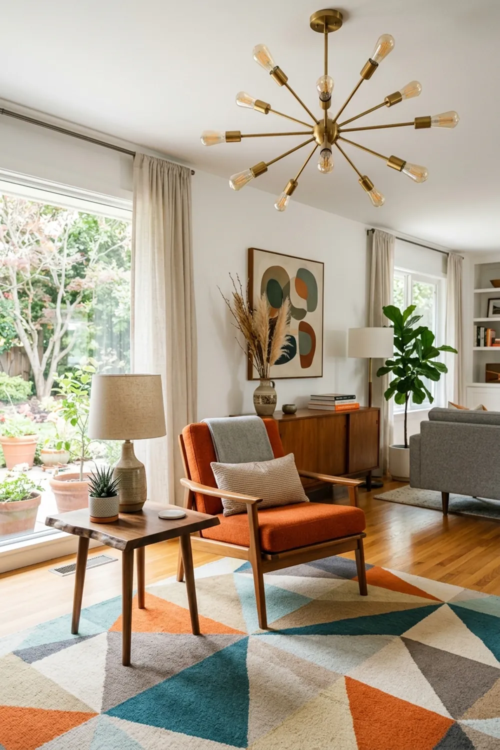Mid-Century Teak and Orange