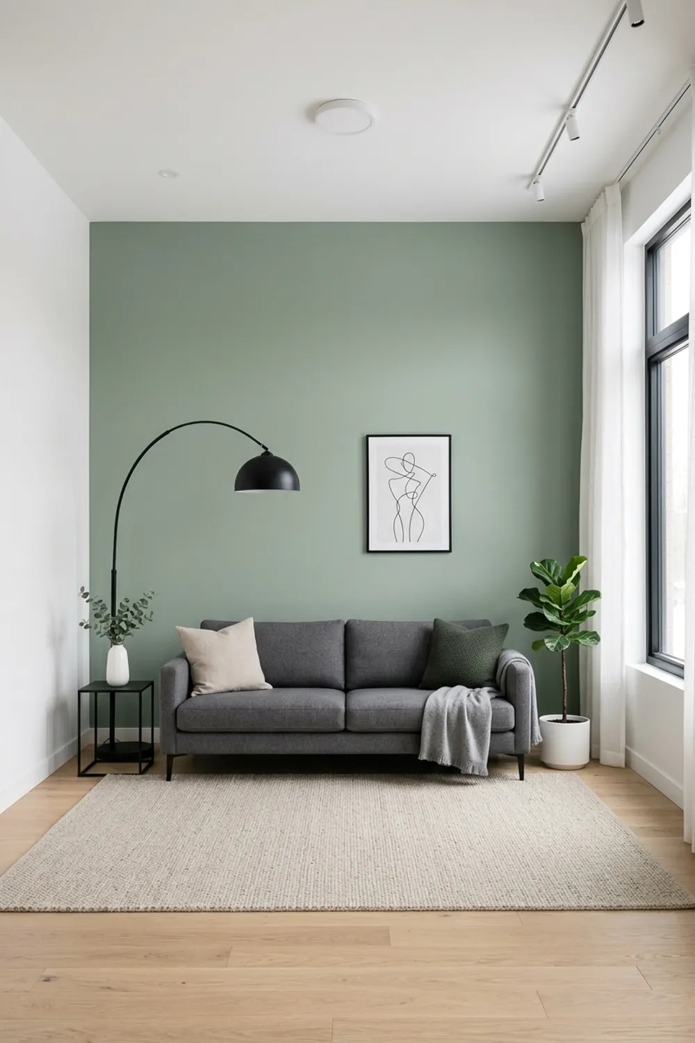 Minimalist Sage Feature Wall