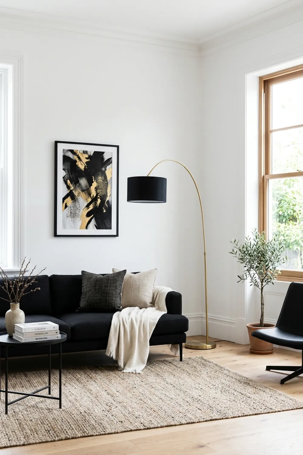 Modern Minimalist Black and Gold