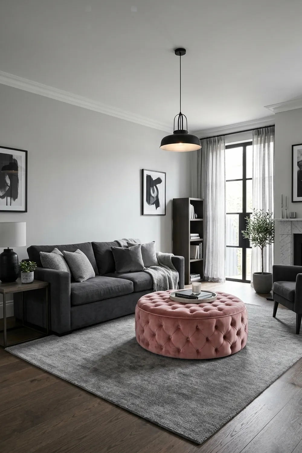 Monochromatic Grey with a Blush Pop
