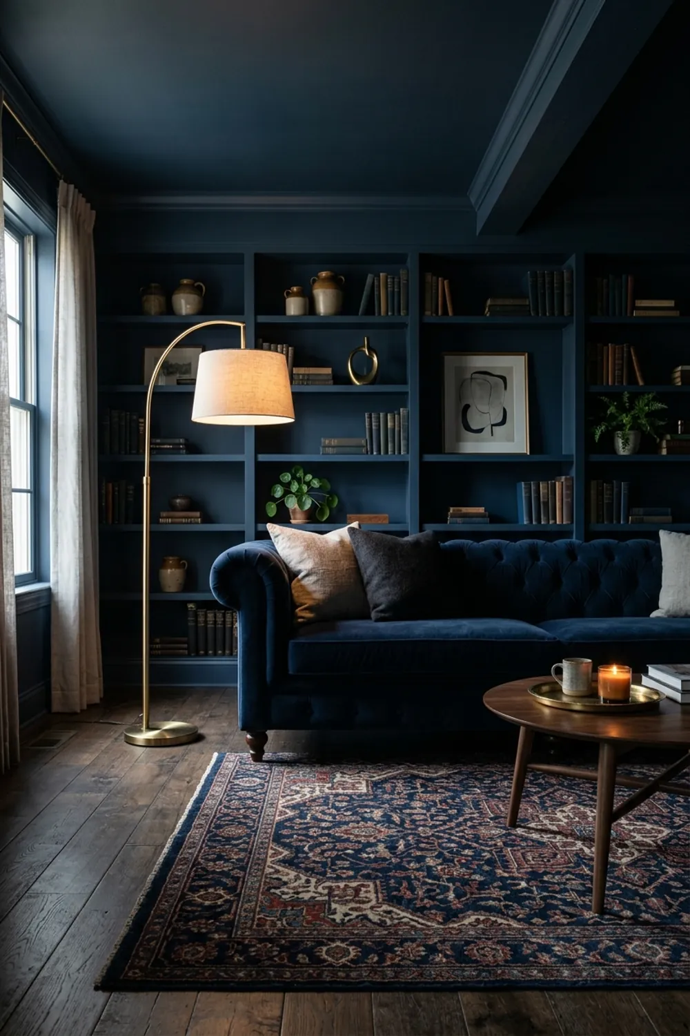 Moody Monochromatic Navy Walls