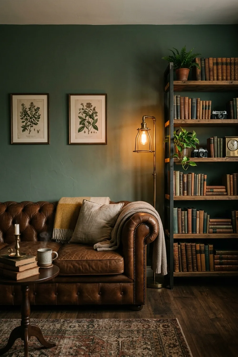 Moody Sage and Brown Leather