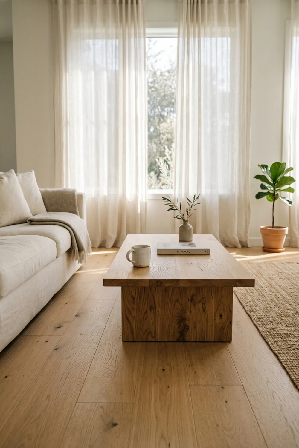 Natural Oak and Sheer Linen
