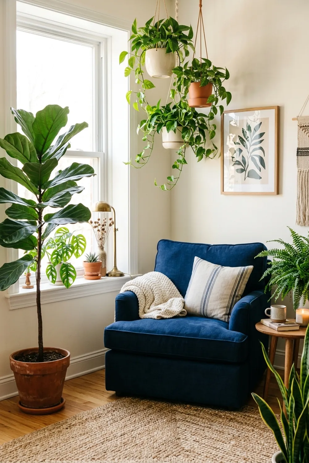 Navy Paired with Natural Greenery