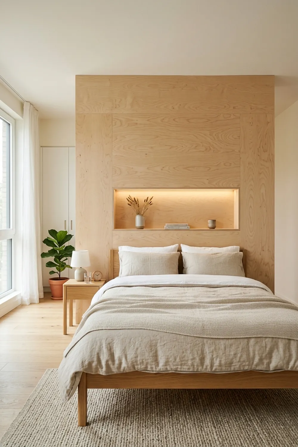 Plywood Wall and Built Ins