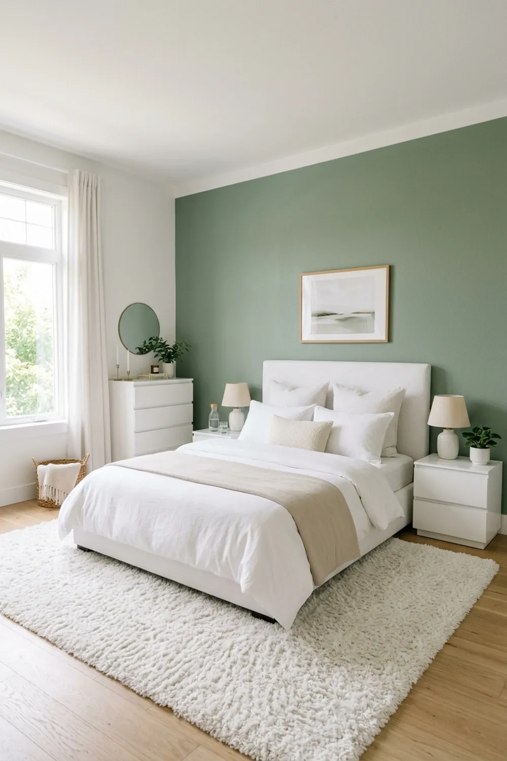 Sage and Crisp White Contrast