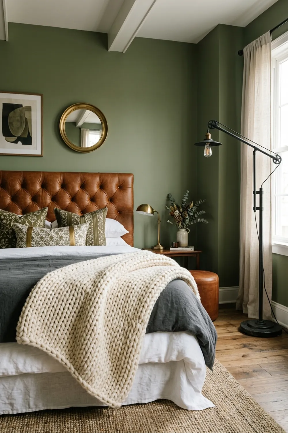 Sage and Warm Leather Tones