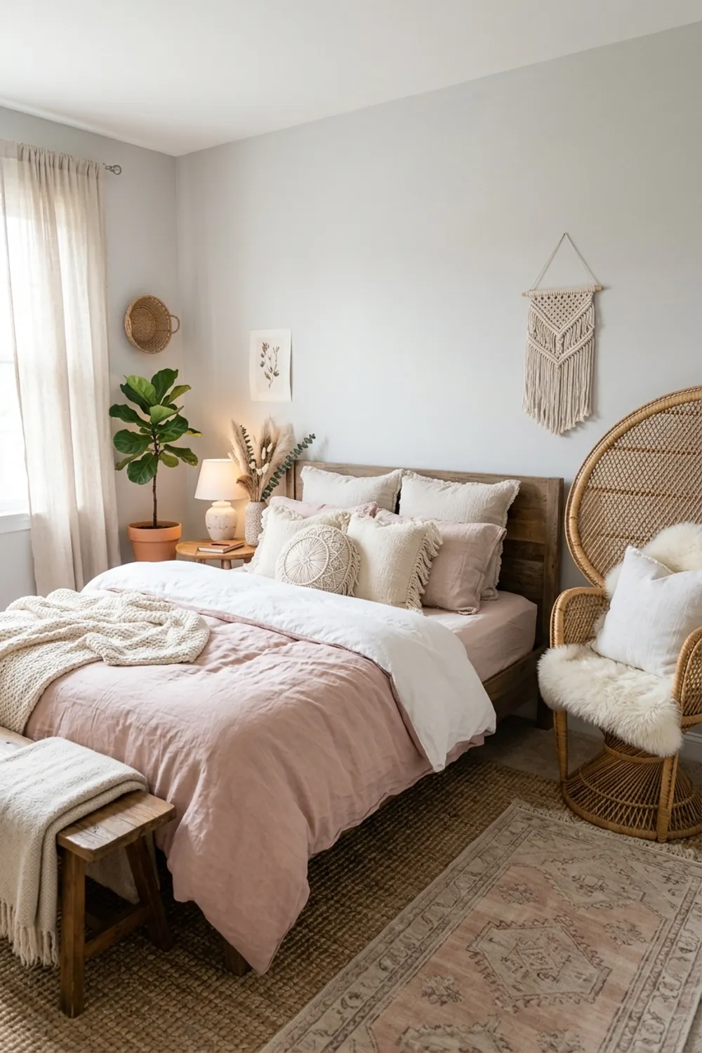 Soft Blush Pink and Woven Textures