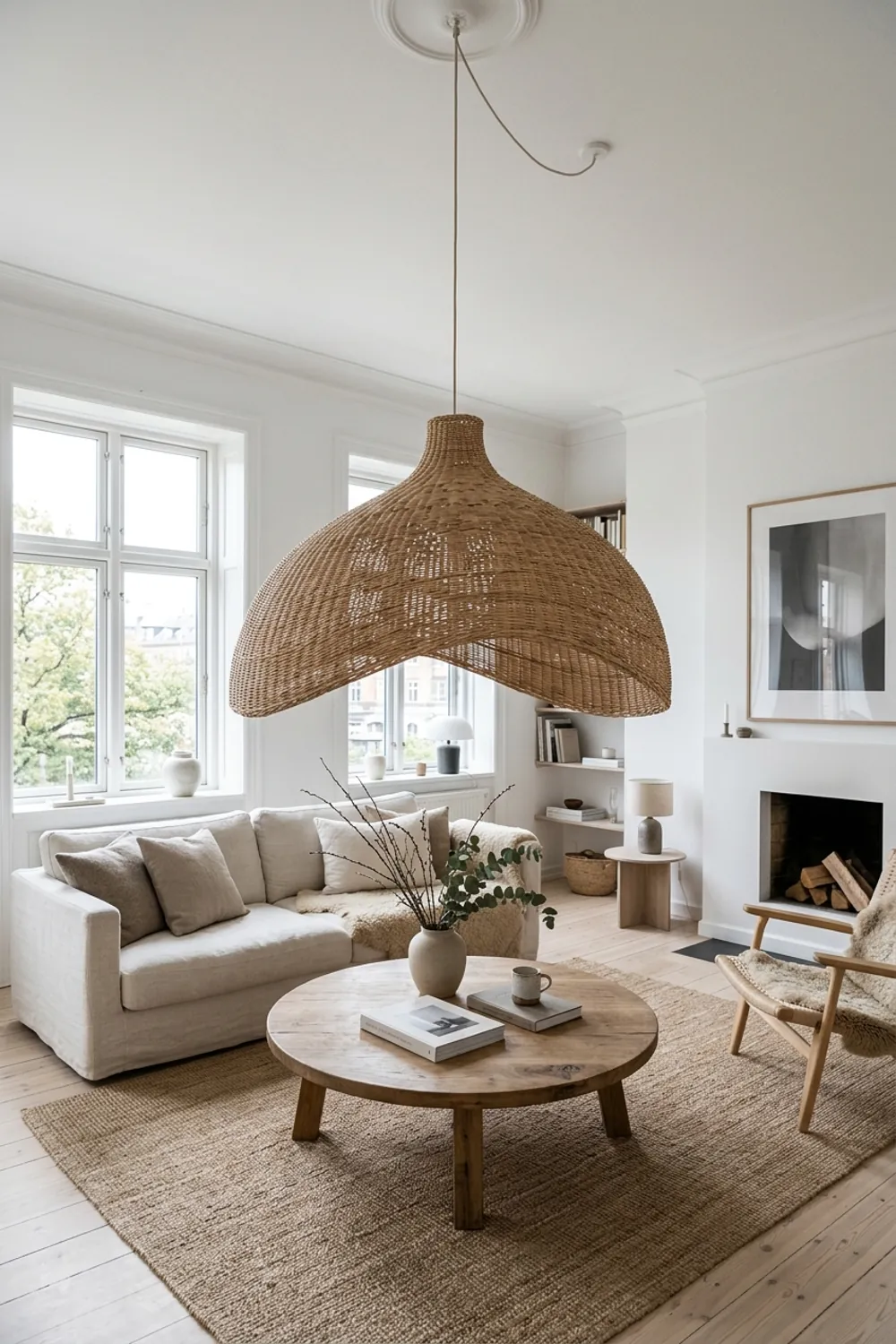 Statement Lighting Over a Seating Area