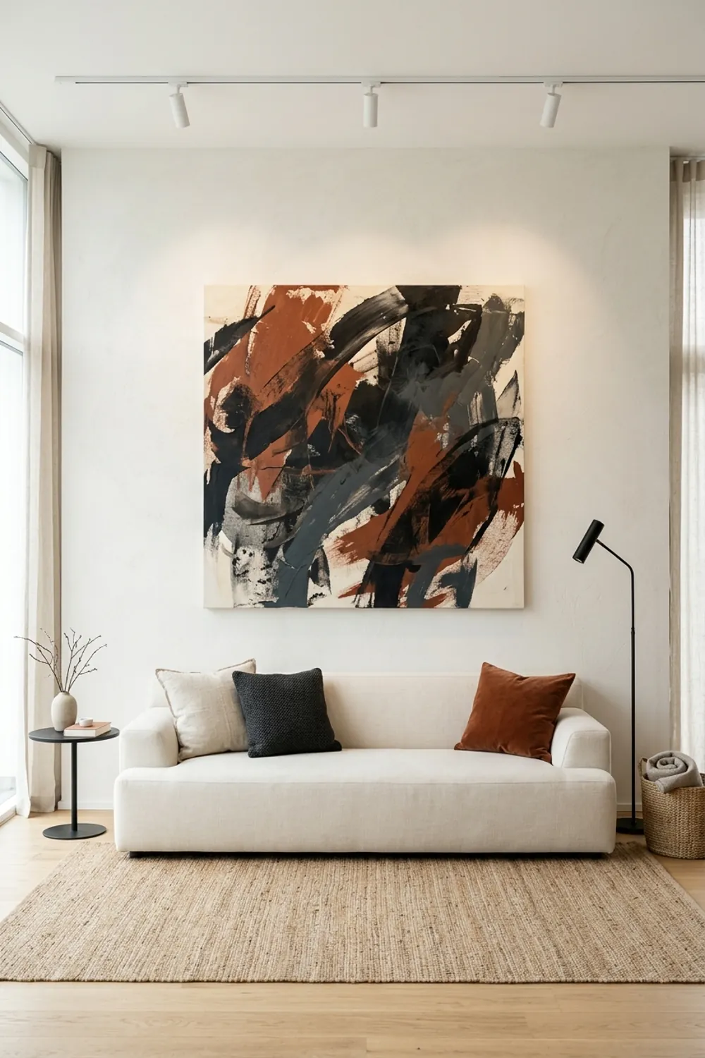 Statement Rust Abstract Art Piece
