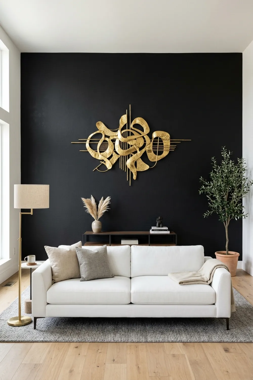 The Bold Matte Black Accent Wall