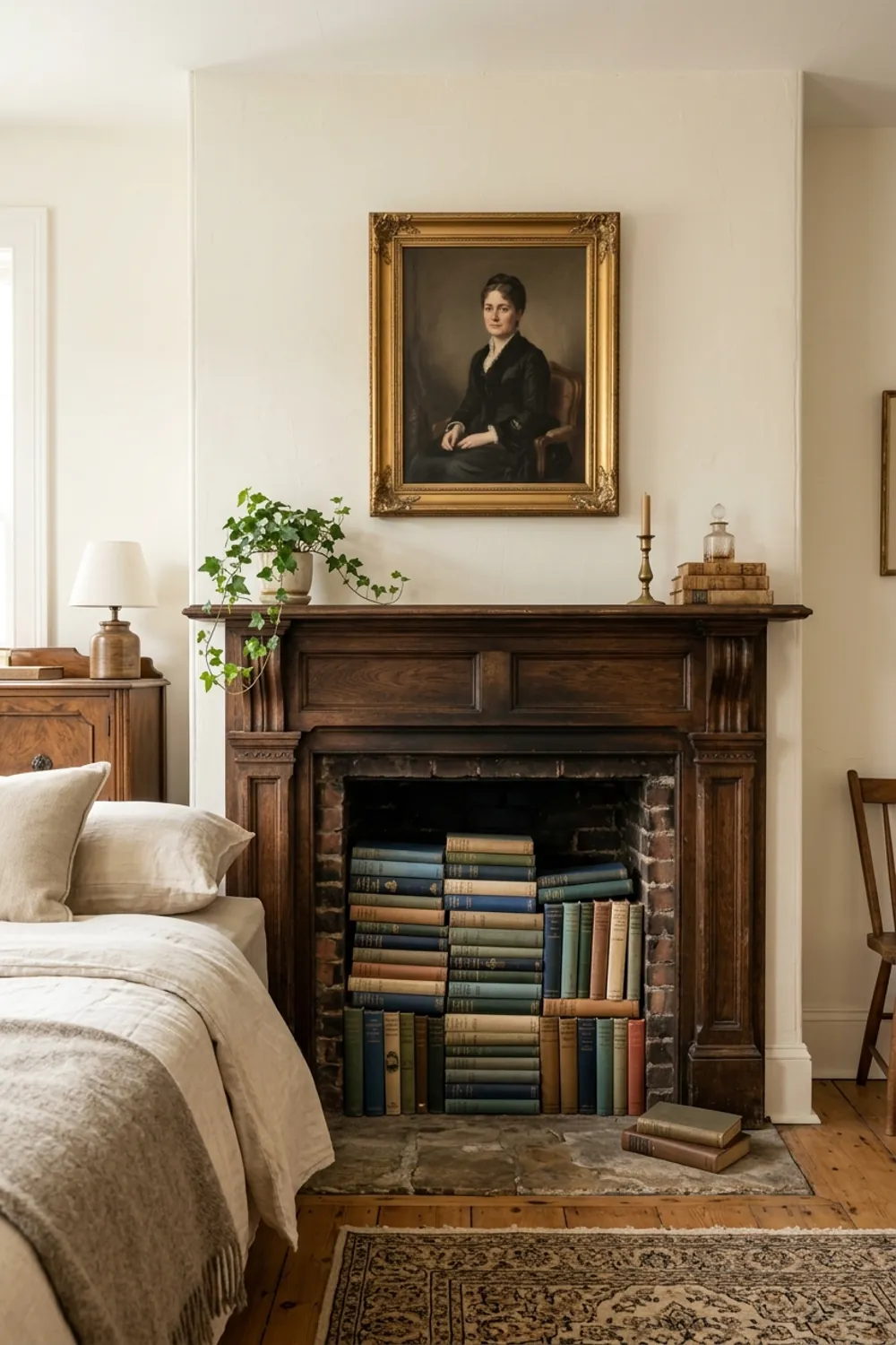 The Faux Fireplace Mantel