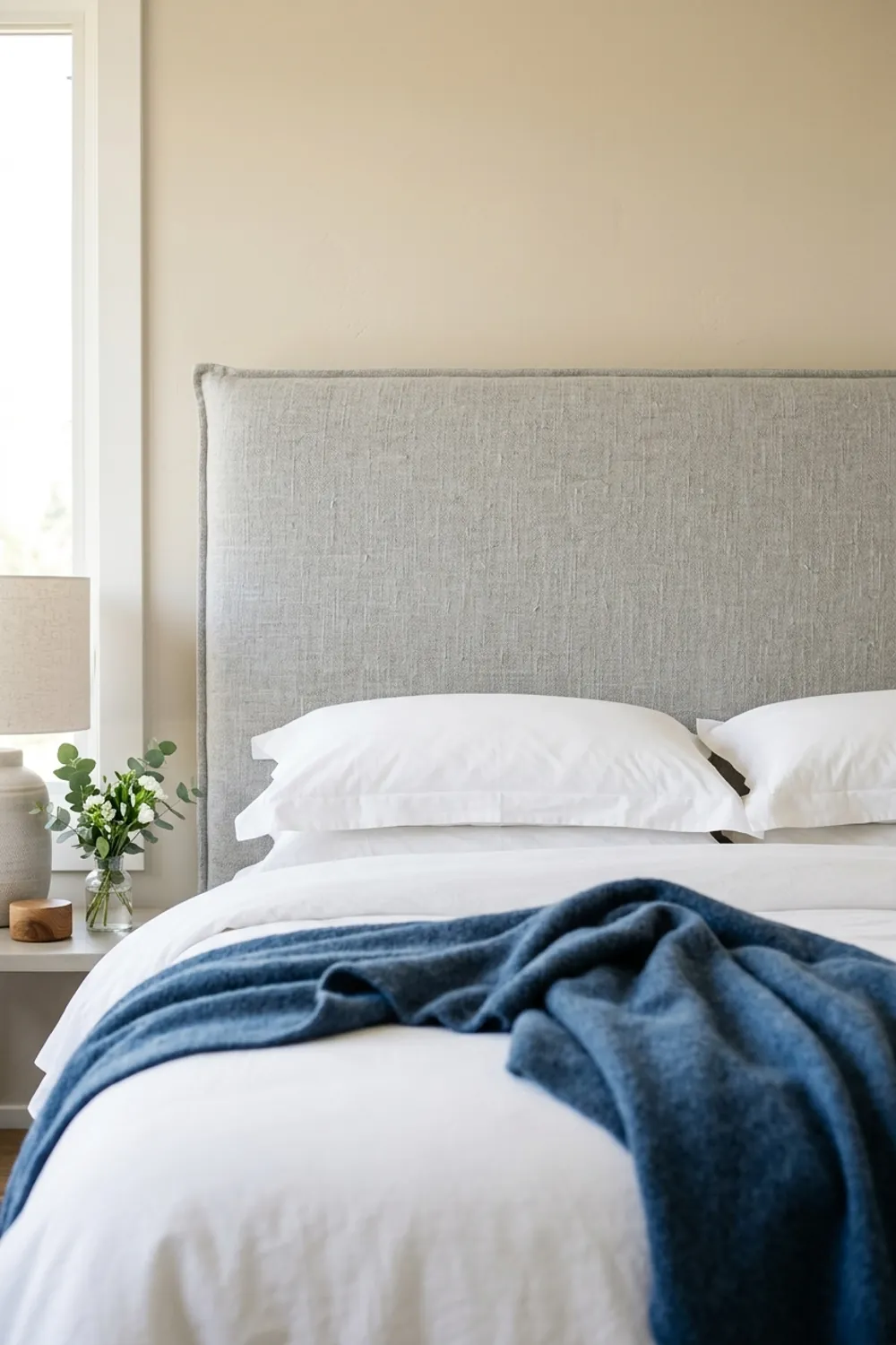 Upholstered Headboard in Linen
